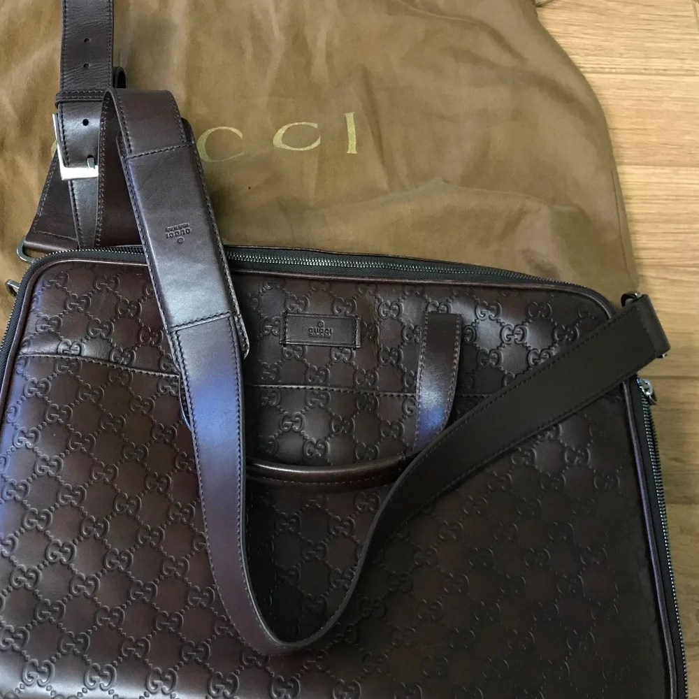 Authentic Gucci GG Supreme Guccissima Briefcase Laptop Bag
